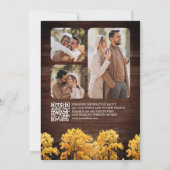 Fall Oak Trees Photo QR Code ウェディング セーブザデート (裏面)