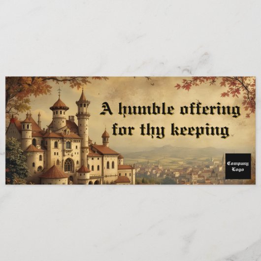 Fall Old Vintage Medieval Gift Certificate セーブザデート (正面)