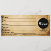 Fall Old Vintage Medieval Gift Certificate セーブザデート (裏面)