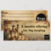Fall Old Vintage Medieval Gift Certificate セーブザデート (正面/裏面)