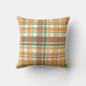 Fall Orange Brown Green Plaid クッション (裏面)