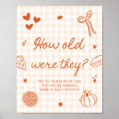 Fall Orange Gingham かわいいパイ お二人は何歳でしたか ポスター (正面)