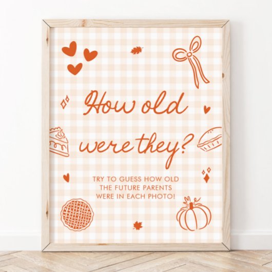 Fall Orange Gingham かわいいパイ お二人は何歳でしたか ポスター