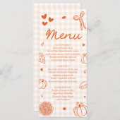 Fall Orange Hand Drawn A Little Cutie Pie Menu (正面/裏面)