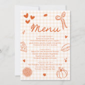 Fall Orange Hand Drawn A Little Cutie Pie Menu (正面)