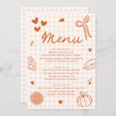 Fall Orange Hand Drawn A Little Cutie Pie Menu (正面/裏面)