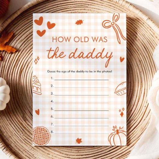 Fall Orange Hand Drawn How Old Was The Daddy Game 招待状