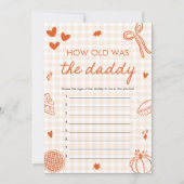 Fall Orange Hand Drawn How Old Was The Daddy Game  招待状 (正面)