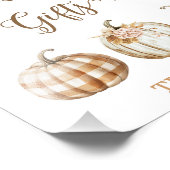 Fall Orange Pumpkin Baby Shower Sign フォトプリント (角)