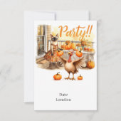 Fall Party Invitation Card – Cozy Autumn Gathering 招待状 (正面)