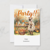 Fall Party Invitation Card – Cozy Autumn Gathering 招待状 (正面)