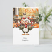 Fall Party Invitation Card – Cozy Autumn Gathering 招待状 (スタンド正面)