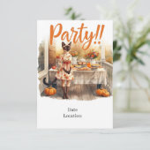Fall Party Invitation Card – Cozy Autumn Gathering 招待状 (スタンド正面)