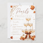 Fall Pearls & Prosecco ブライダルシャワー招待状 招待状 (正面)