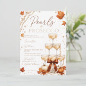 Fall Pearls & Prosecco ブライダルシャワー招待状 招待状 (スタンド正面)