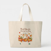 Fall Personalized Guest Favor Bridal celebration  ラージトートバッグ (裏面)