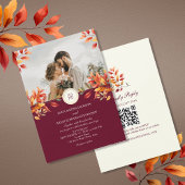 Fall Photo QR Code Wedding 招待状