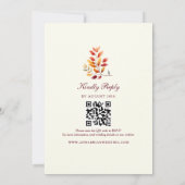 Fall Photo QR Code Wedding 招待状 (裏面)
