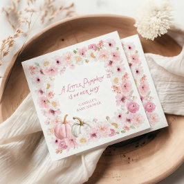 Fall Pink Pumpkin Girl Baby Shower スタンダードランチョンナプキン