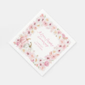 Fall Pink Pumpkin Girl Baby Shower スタンダードランチョンナプキン (角)