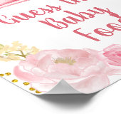 Fall Pink Pumpkin Truck Guess the Baby Food Sign ポスター (角)