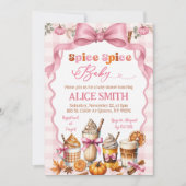 Fall Pink Spice Spice ベビーシャワー招待状 招待状 (正面)