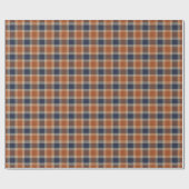 Fall Plaid Faux Fabric Texture Wrapping Paper Roll ラッピングペーパー (フラット)