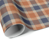 Fall Plaid Faux Fabric Texture Wrapping Paper Roll ラッピングペーパー (ロールコーナー)