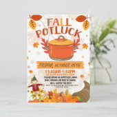 Fall Potluck Invitation, Autumn Luncheon Invite 招待状 (スタンド正面)