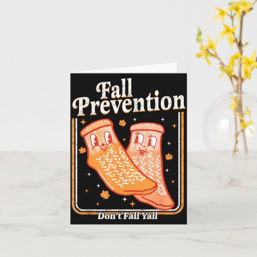 Fall Prevention Don't Fall Y'all Physical Therapy  カード (黄色い花)