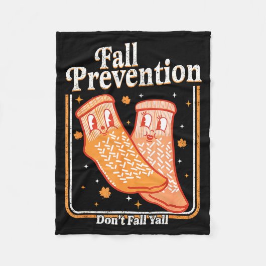 Fall Prevention Don't Fall Y'all Physical Therapy  フリースブランケット (正面)