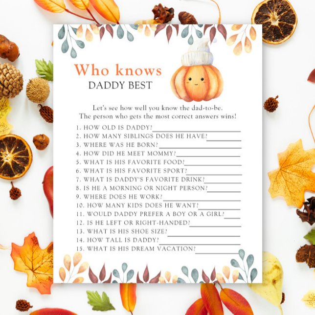 Fall Pumpkin - パパを一番知っているのは誰？ゲーム (クリエイターアップロード済み)