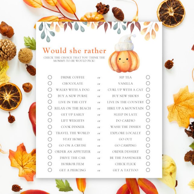 Fall pumpkin / 女の赤ちゃんお披露目会ゲーム「どっちがいい？」 (クリエイターアップロード済み)