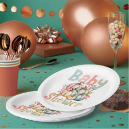 Fall Pumpkin Baby Shower ペーパープレート