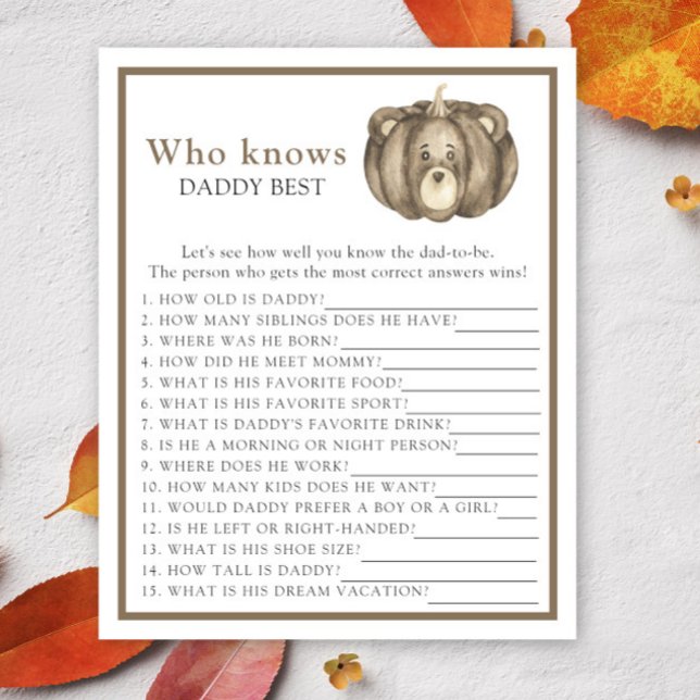 Fall Pumpkin Bear - パパを一番知っているのは誰？ゲーム (クリエイターアップロード済み)