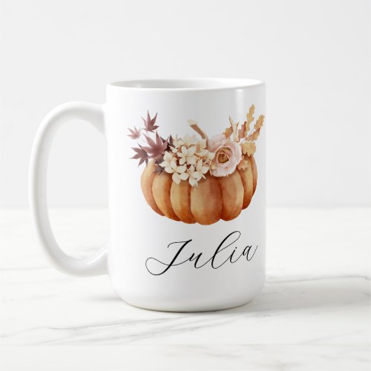 Fall Pumpkin Birthday Coffee Mug Personalized コーヒーマグカップ (左)