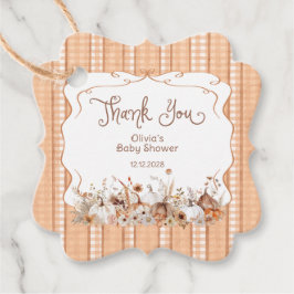 Fall Pumpkin Boho Floral Baby Shower Thank You フェイバータグ