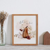 Fall Pumpkin Botanical ポスター