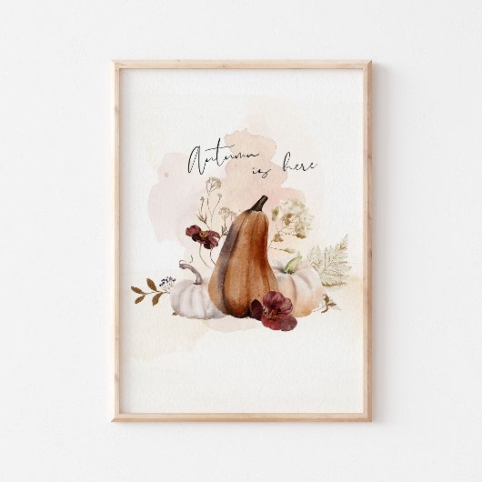 Fall Pumpkin Botanical ポスター