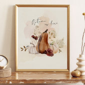 Fall Pumpkin Botanical ポスター