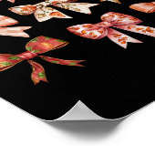 Fall Pumpkin Bow Coquette Autumn Leaves Thanksgivi ポスター (角)