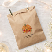 Fall Pumpkin Bridal Shower Kraft フェイバーバッグ (クリップ留めされた状態)