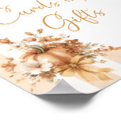 Fall Pumpkin Floral Baby Shower Cards and Gifts ポスター (角)