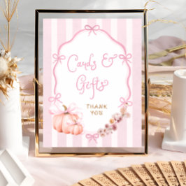 Fall Pumpkin Floral Baby Shower Cards and Gifts ポスター