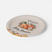 Fall Pumpkin Floral Baby Shower Paper Cocktail  ペーパープレート (アングル)