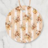 Fall Pumpkin Floral Baby Shower Thank You フェイバータグ (裏面)