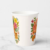 Fall Pumpkin Floral Bless This Home Thanksgiving 紙コップ (右)