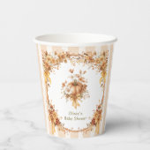 Fall Pumpkin Floral Bow Baby Shower  紙コップ (裏面)