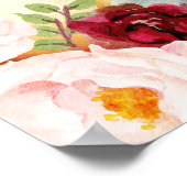 Fall Pumpkin Floral Bridal Shower Welcome Sign ポスター (角)