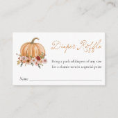 Fall Pumpkin Floral Diaper Raffle Ticket エンクロージャーカード (正面)